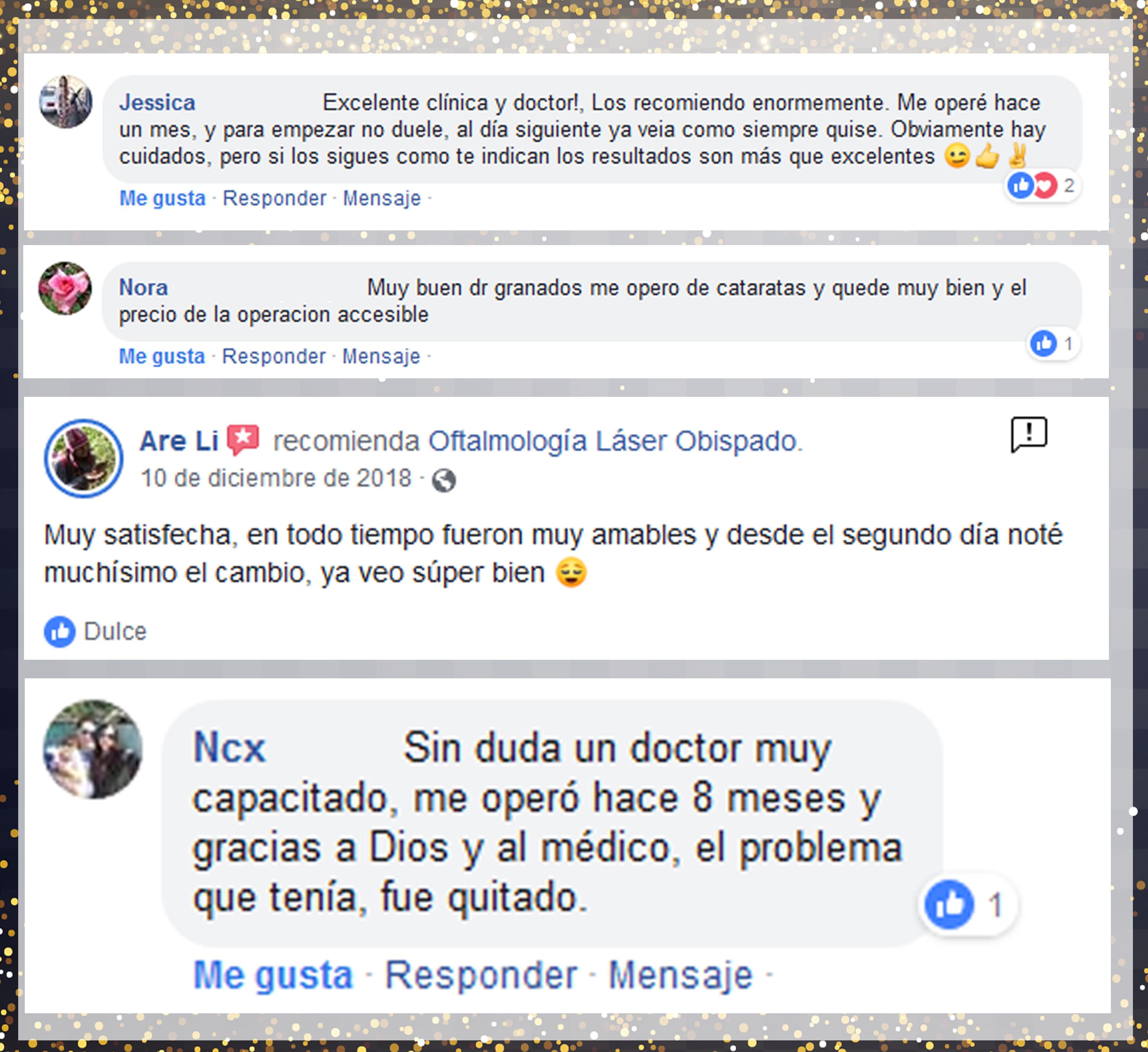 Testimonios de pacientes de Oftalmologia Láser Obispado